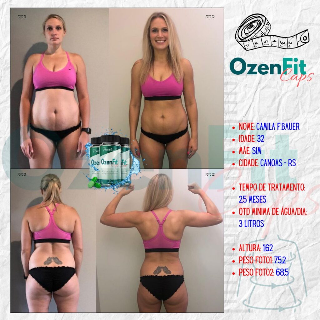 Resultados de clientes que usam o OzenFit Caps.