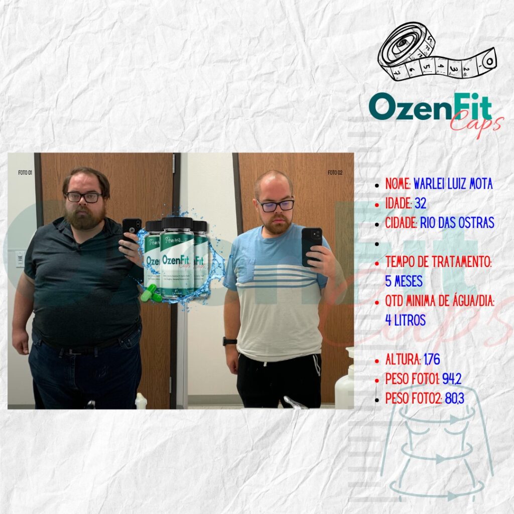 Resultados de clientes que usam o OzenFit Caps.