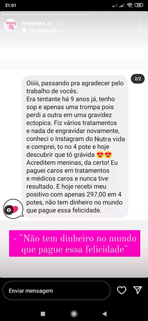 Depoimentos sobre o Nutra Vida.