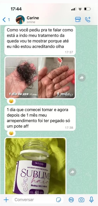 Depoimentos sobre o Sublime Hair.