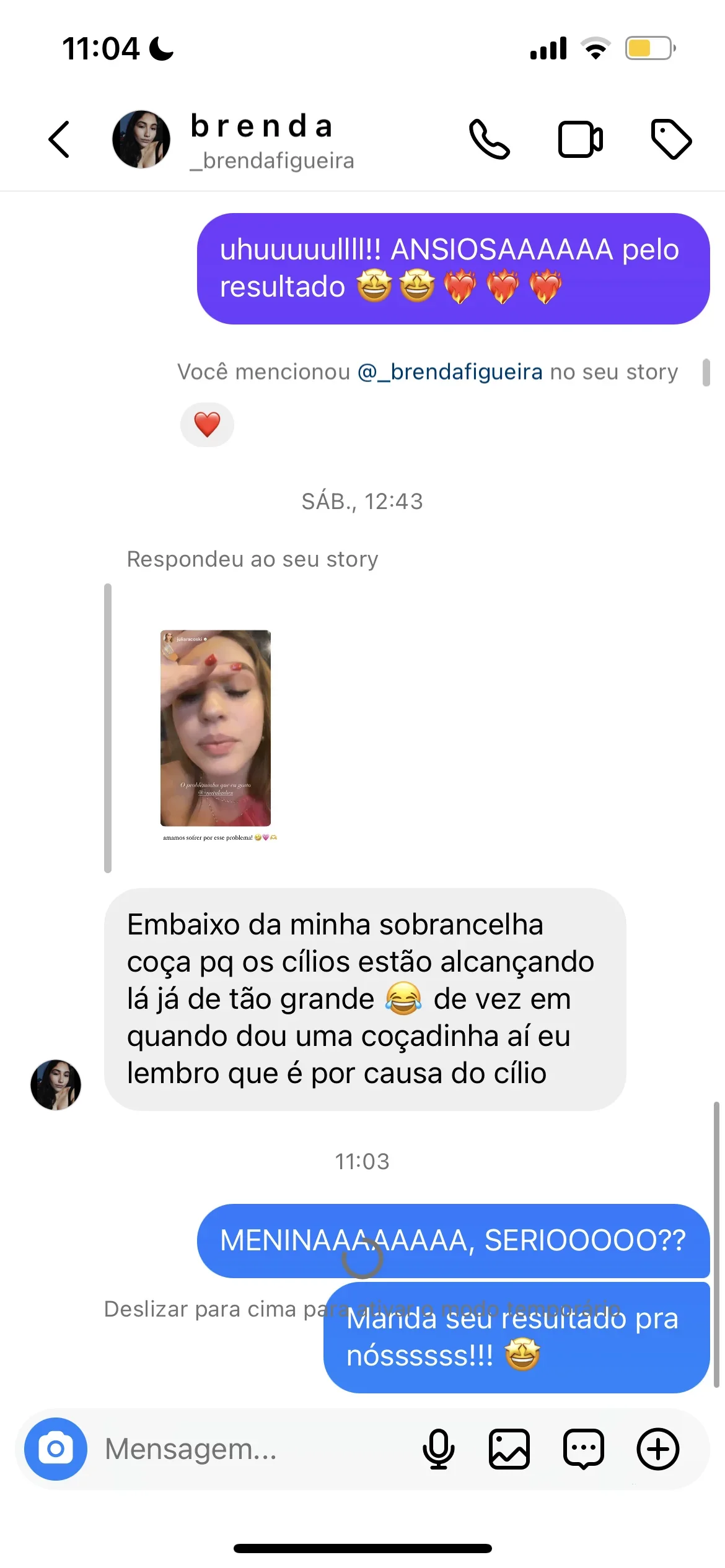 Relatos de clientes do Natulashes.