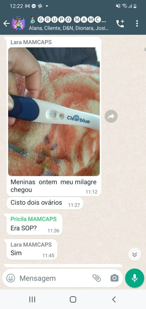 Mam Caps relatos de usuárias que utilizaram o produto.