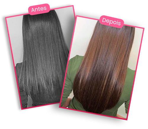 Antes e depois do uso do Biotin Hair.