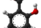Modelo molecular tridimensional do ácido salicílico