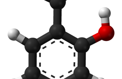 Modelo molecular tridimensional do ácido salicílico