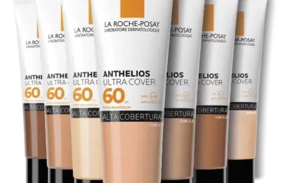 Protetor solar Anthelios Ultra Cover FPS 60 em diferentes cores