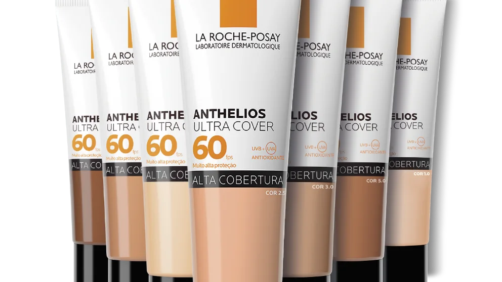 Protetor solar Anthelios Ultra Cover FPS 60 em diferentes cores