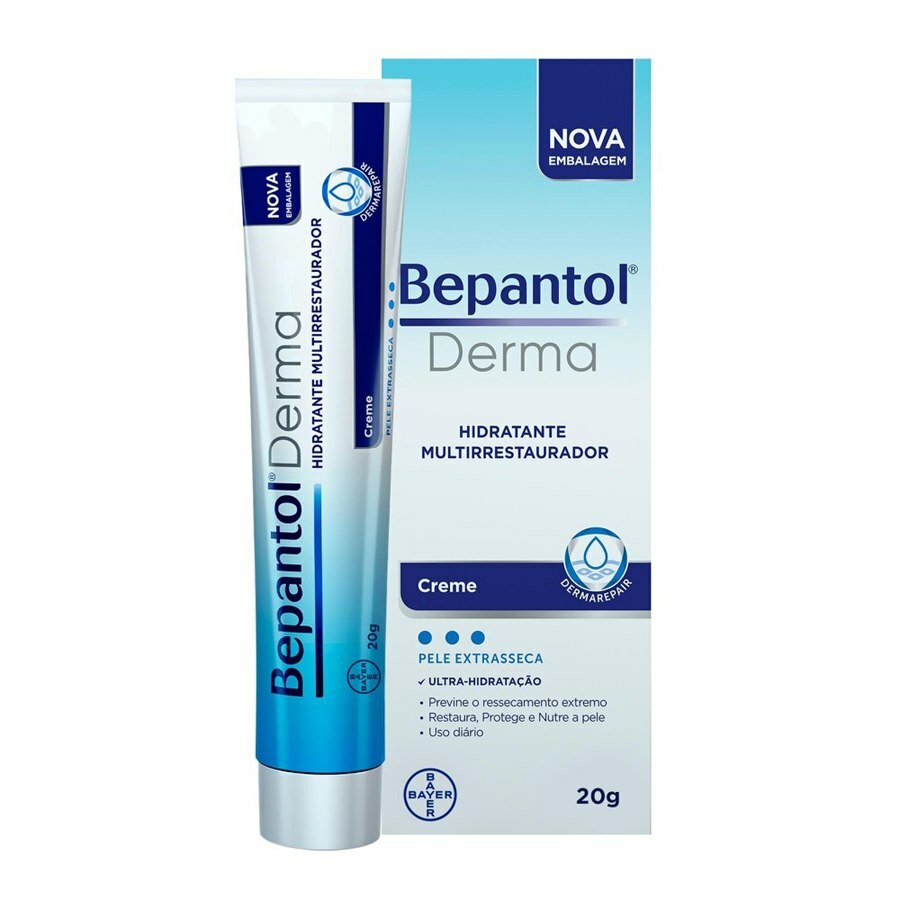Bepantol Derma Creme Hidratante Multirrestaurador para pele extrasseca em embalagem de 20g