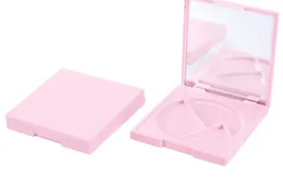 Embalagem compacta quadrada para blush com três compartimentos e espelho