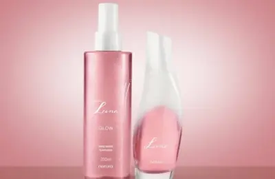 Body splash Natura Luna Glow e perfume Luna posicionados lado a lado