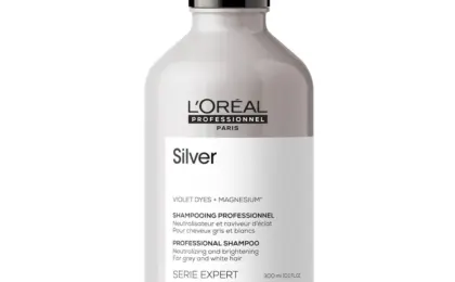 Frasco do Shampoo Silver da L'Oréal Professionnel para cabelos grisalhos e brancos
