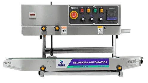 Seladora automática contínua Cetro CASM 1000 SS para linhas de embalagem