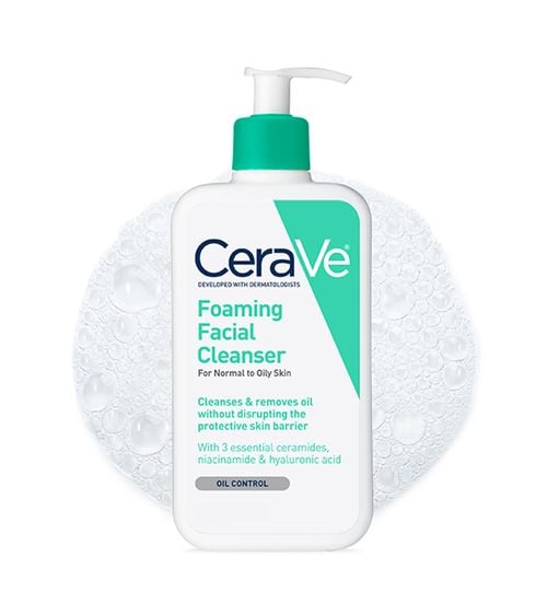 CeraVe Foaming Facial Cleanser, limpador facial em espuma para pele normal a oleosa