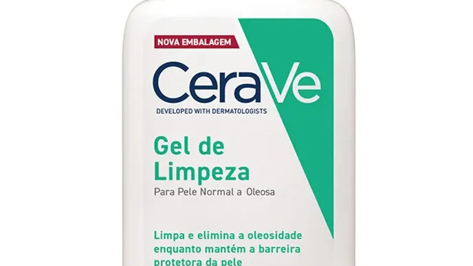 Detalhe do rótulo do CeraVe Gel de Limpeza para pele normal a oleosa