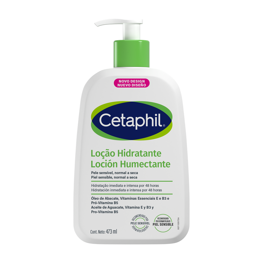 Cetaphil Loção Hidratante corporal de 473 ml em frasco com válvula verde