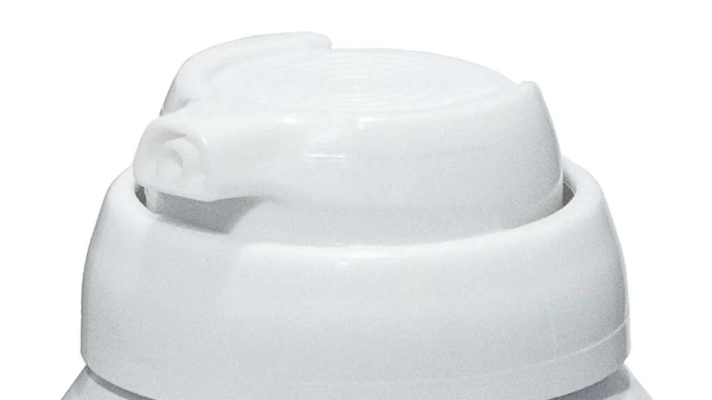 Atuador para espuma e gel em embalagem cosmética; imagem ilustrativa baseada em solução Aptar.