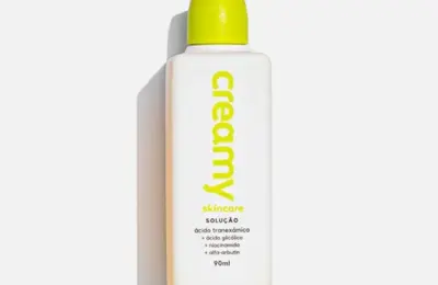 Frasco Creamy Tônico Clareador com ácido tranexâmico 3%, ácido glicólico, niacinamida e alfa-arbutin, 90 ml