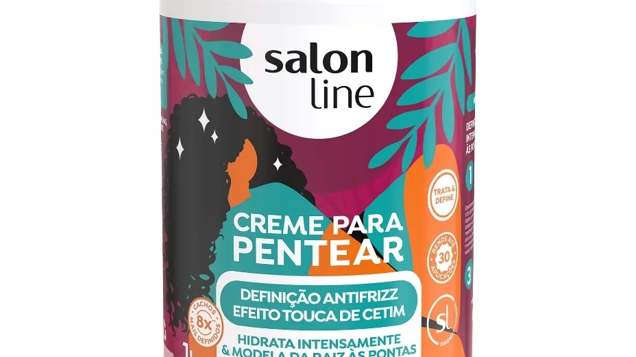 Embalagem do Creme para Pentear Definição Antifrizz Salon Line 1 kg, imagem oficial do produto.