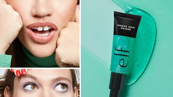 Imagem do e.l.f. Power Grip Primer em textura de gel, conforme página oficial da marca.