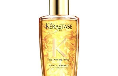 Frasco dourado do óleo capilar Kérastase Elixir Ultime L’Huile Originale de 100 ml