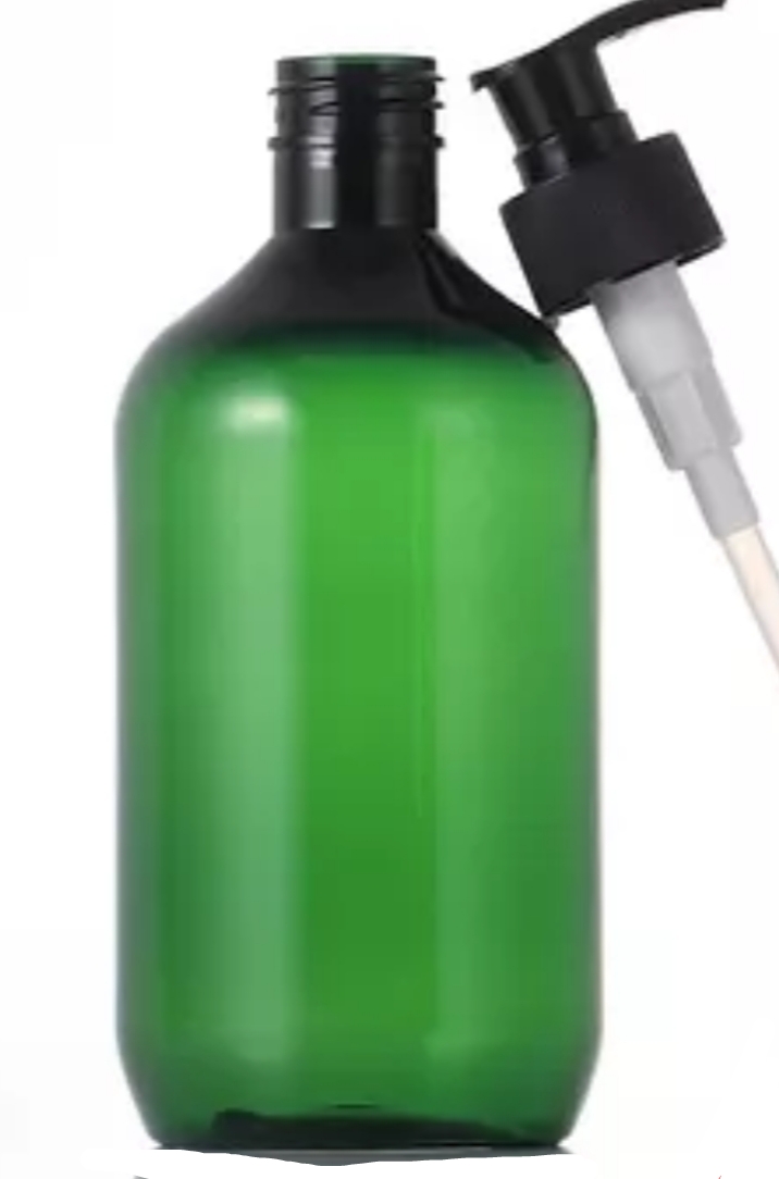 Frasco de produto cosmético para cuidados capilares.