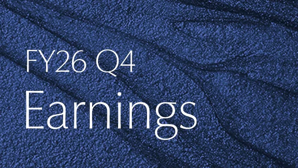 Arte do comunicado de resultados FY26 Q4 Earnings da Estée Lauder Companies