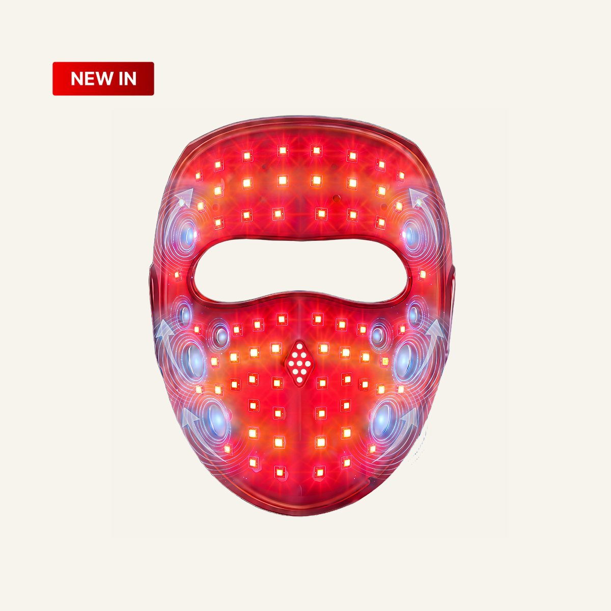 Máscara facial JOVS 6D Laser e EMS com pontos de luz distribuídos pelo rosto