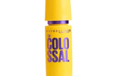 Máscara de cílios Maybelline The Colossal lavável em embalagem amarela