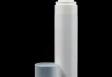 Embalagem cilíndrica branca com válvula spray fine mist e tampa separada, em vista de produto
