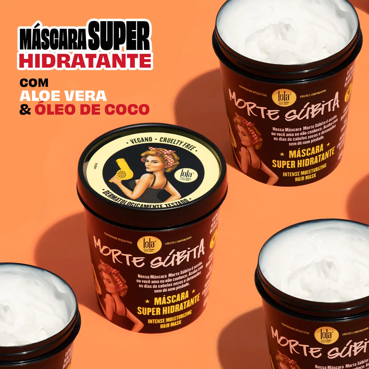 Imagem da máscara Lola Morte Súbita 450 g aberta, mostrando a textura do creme