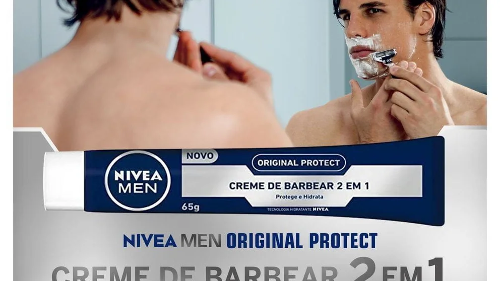 NIVEA MEN Creme de Barbear 2 em 1 Original Protect de 65 g em imagem oficial do produto