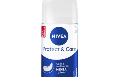 Desodorante antitranspirante roll-on NIVEA Protect & Care de 50 ml, em embalagem branca e azul