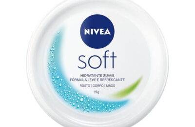 NIVEA Soft 100 ml em pote branco, vista superior da embalagem