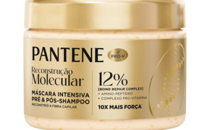 Máscara Intensiva Reconstrução Molecular Pantene 270 ml em embalagem dourada