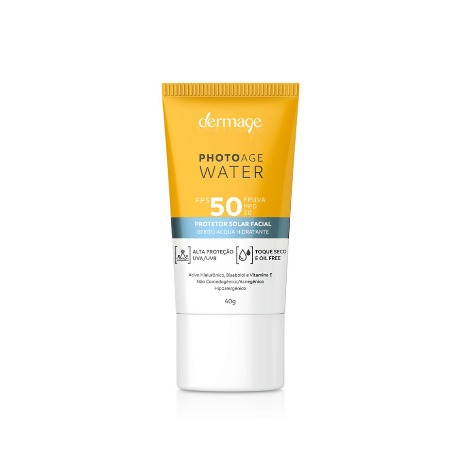 Dermage Photoage Water FPS 50 em embalagem frontal