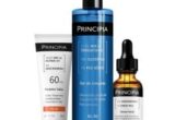 Kit Principia com gel de limpeza, protetor solar e sérum em frasco com conta-gotas