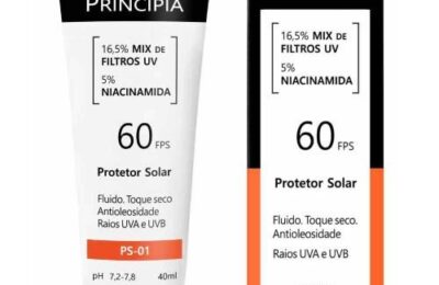 Principia PS-01 FPS 60, protetor solar facial em embalagem de 40 ml vista de frente
