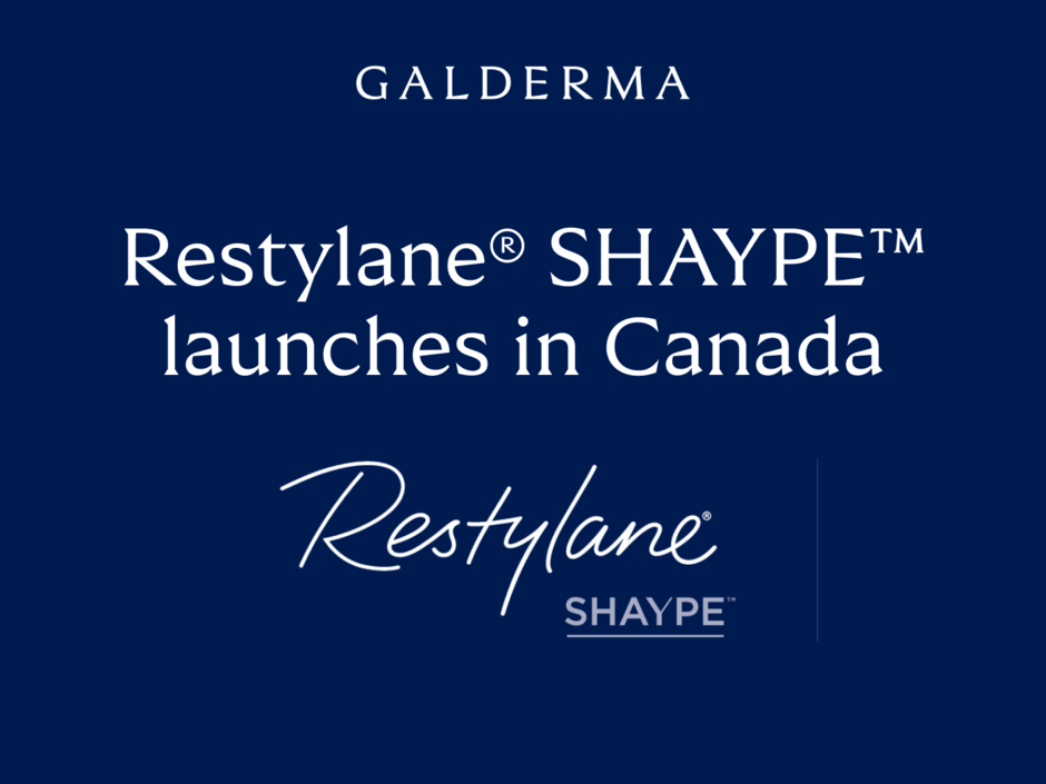 Imagem institucional da Galderma apresentando o Restylane Shaype em lançamento internacional