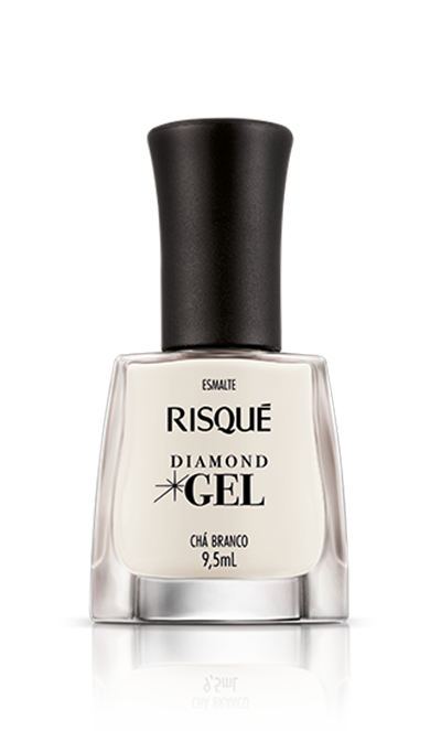 Esmalte Risqué Diamond Gel Chá Branco, frasco de 9,5 ml