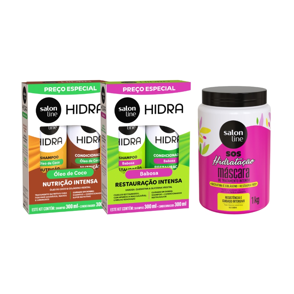 Kit Salon Line Hidra com Máscara SOS Hidratação Bio-Reconstrução