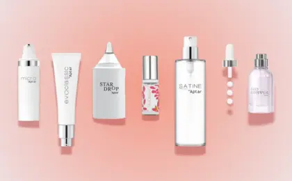 Soluções de embalagem e dispensação para cosméticos, imagem ilustrativa da Aptar Beauty.