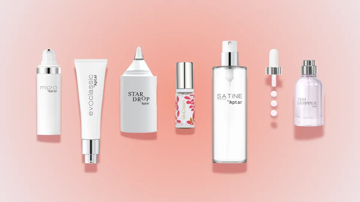 Soluções de embalagem e dispensação para cosméticos, imagem ilustrativa da Aptar Beauty.