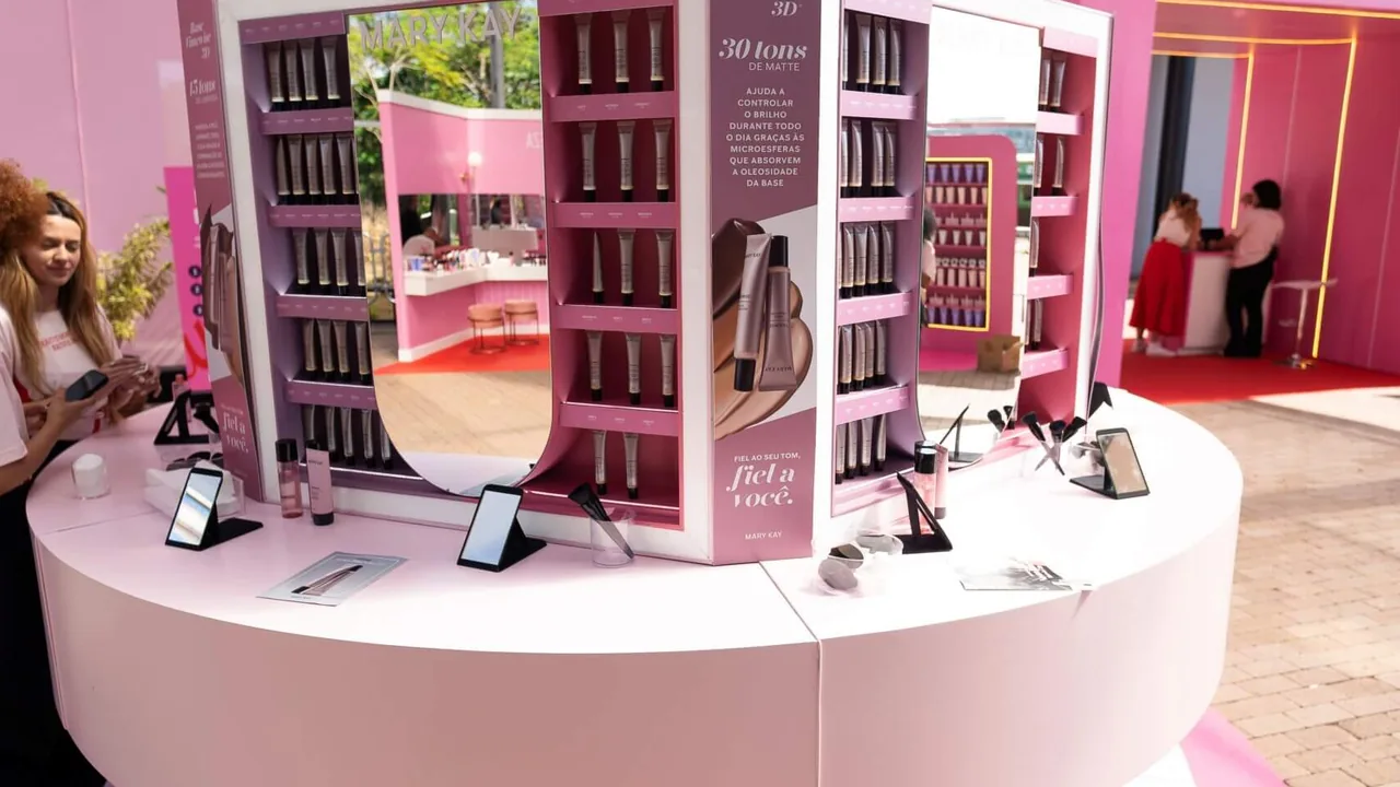Exposição de bases TimeWise 3D no espaço Beauty Land da Mary Kay no Brasil