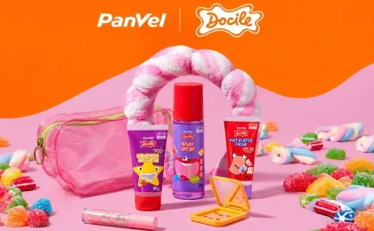 Linha de beleza Panvel e Docile com sabonete facial, body spray e hidratante facial