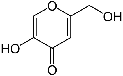 Estrutura química do ácido kójico