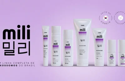 Produtos da linha Mili, marca de skincare da Cimed, em imagem de divulgação